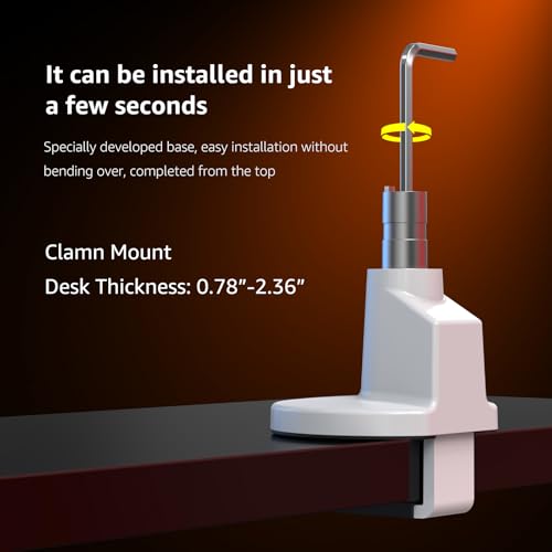 Monitor Arm Stand, 24 to 43 Inch Single Monitor Mount, C Clamp Only, Mechanical Spring Desk Mount, Holds 6.6-26.4 lbs, Fit 75x75/100x100 VESA,(White) - color: white