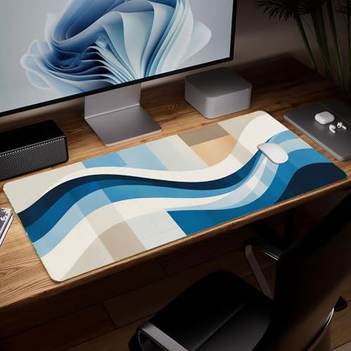 Leather Minimalist Desk Pad, Colorful Art Mouse Pad Large Computer Keyboard Gaming Mousepad Waterproof Desktop Protector & Cover, Decorative PU Leather Laptop Mouse Mat Home Decor 10 x 25.6 inch C93 - color: colorful-23