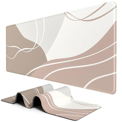 BOSOBO Large Mouse Pad, Desk Mat, XXL Gaming & Keyboard Mat, Desktop Full Cover 31.5 x 11.8 Inches, Modern Abstract Lines - color: Art Modern Abstract Lines, size: XL - 31.5 x 11.8 Inches