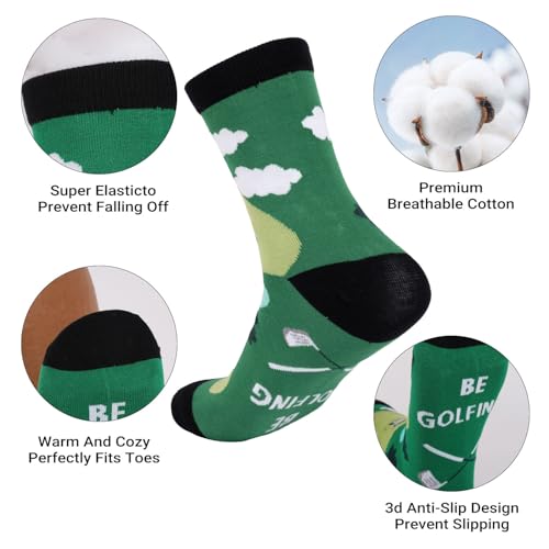 Funny Socks Cool Valentines Day Gifts for Him Men Boys Husband Boyfriend Dad Brother Cotton Comfort Birtday Gifts - color: Golf Caps and Socks