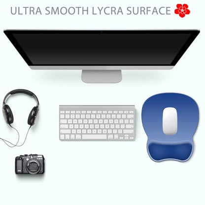 Ergonomic Mouse Pad with Wrist Rest, Comfortable Gel Concave Mouse Pad with Non-Slip Base, Pain Relief Mouse Pads with Smooth Wrist Support for Office & Home (Gradient Blue) - color: Gradient Blue
