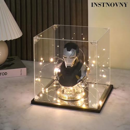 Acrylic Display Case for Collectibles Assemble Acrylic Display Box for Lego 43172 Castle Building Toys Clear Acrylic Case for Display Trophy Figures Dolls(Black,13.8*9.8*13.8 inch) - size: 13.8*9.8*13.8 inch