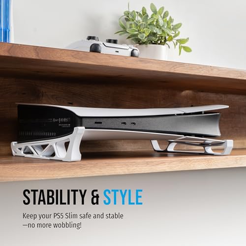 Glistco Skates - Horizontal Stand Compatible with PS5 Slim (White) - color: White