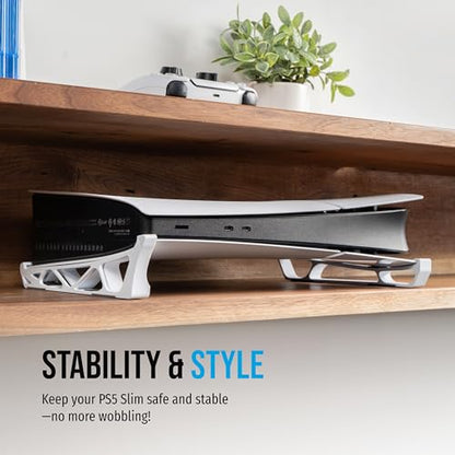 Glistco Skates - Horizontal Stand Compatible with PS5 Slim (White) - color: White