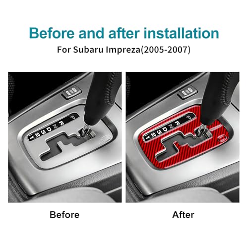 AIRSPEED for Subaru Impreza 2005 2006 2007 Gear Shift Inner Frame Cover Carbon Fiber Center Console Interior Trim Accessories, Red - color: Gear Shift Inner Frame Red