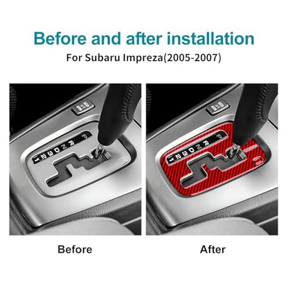 AIRSPEED for Subaru Impreza 2005 2006 2007 Gear Shift Inner Frame Cover Carbon Fiber Center Console Interior Trim Accessories, Red - color: Gear Shift Inner Frame Red