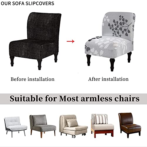 Eco-Ancheng Chair Slipcover, Removable Armless Accent Chair Cover, Polyester and Spandex, Print, Modern, Durable, Machine Washable, Chair Slipcover for Living Dining Room Hotel - color: A2