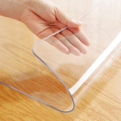 12x18 Inch Clear PVC Office Writing Desk Protector Plastic Crystal Tabletop Protector Rectangle PVC Vinyl Laptop Desk Waterproof Plastic Desk Mat for Computer Desk Keyboard Pad Heat Resistant Non-slip - color: Clear1.5 Rectangle, size: 12" x 18"