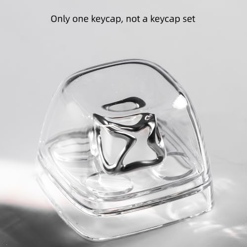 dagaladoo Artisan Keyboard keycaps,Clear keycaps Jelly Set | 1U ESC,Shine Through custom key caps for Cherry-Mx Switches Mechanical Keyboard(Metal,Silver) - color: Silver(only one keycap)