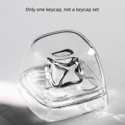 dagaladoo Artisan Keyboard keycaps,Clear keycaps Jelly Set | 1U ESC,Shine Through custom key caps for Cherry-Mx Switches Mechanical Keyboard(Metal,Silver) - color: Silver(only one keycap)