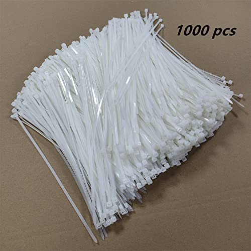 Zip Ties 1000 pcs 12 inch Cable Zip Ties Heavy Duty, Premium Plastic Wire Ties with 50 LBS Tensile Strength, UV Resistant Cable Ties, Self-Locking White Nylon Tie Straps (12 inch 1000 pcs, White) - color: White, size: 12 inch 1000 pcs