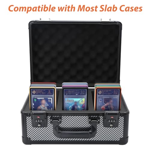 ZINHO Graded Card Case Magnetic Aluminum Alloy Slab Protector Display Case Fits 35PT PSA/CGC/CSG Cards, UV Protection (Orange) - color: Orange, style: PSA Card Case