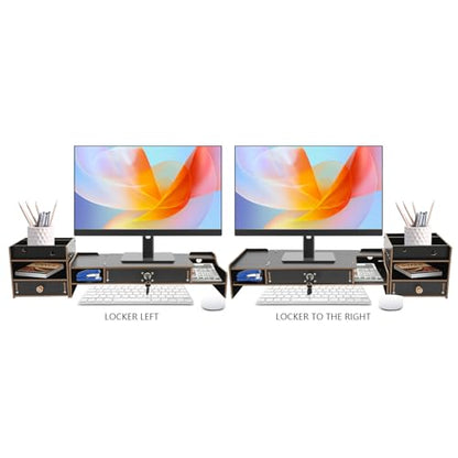 Computer Monitor Stand, Computer Rack with Drawers, Two top Platforms Desk Organizer Monitor Stand with Extra Large Storage Desktop Computer Stand for PC, Laptop, Printer, Screen, TV (06) - size: 06