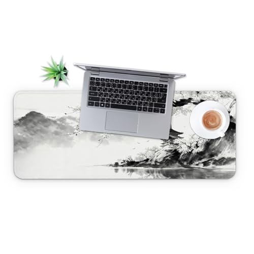 MAY FLOWER Gaming Mouse pad, Large Laptop Mousepad, Full Keyboard Mat, Long Computer Mouse Mat for Home and Office, Anti-Slip Rubber Base, 31.5 x 11.8 Inches (Japanese Cherry Blossom) - color: Japanese Cherry Blossom