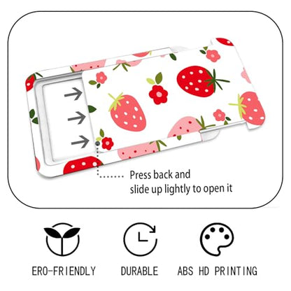 ID Badge Holder with Lanyard Fashionable ID Card Holders with Retractable Lanyards Soft Fiber Metal Clip Sturdy Buckle for Key Wallet Work Nurse Teacher (Cute Strawberry) - color: Cute Strawberry