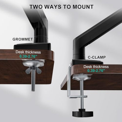 WALI Single Monitor Mount for 13-34 inch Screens, Adjustable Single Monitors Arm, Regular Screen up to 32 inch, 26.4lbs, Computer Monitor Stand for Desk, VESA 75/100mm (GSMP001N), Black - size: 13" to 34"