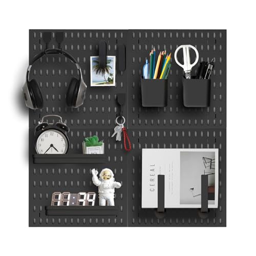 Revamp Your Space With A Versatile Pegboard Kit - Effortlessly Organize Home, Office, And Gaming Setup With Customizable Hanging Solutions (Black) - color: Black