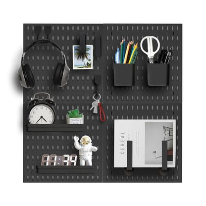 Revamp Your Space With A Versatile Pegboard Kit - Effortlessly Organize Home, Office, And Gaming Setup With Customizable Hanging Solutions (Black) - color: Black