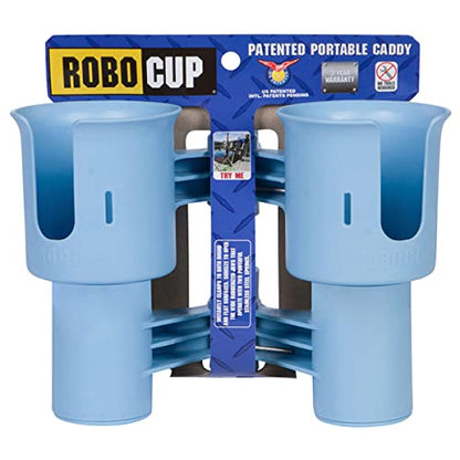 ROBOCUP, Light Blue EZ-Spring, Updated Version, Best Cup Holder for Drinks, Fishing Rod/Pole, Boat, Beach Chair, Golf Cart, Wheelchair, Walker, Drum Sticks, Microphone Stand - color: Light Blue, size: EZ-Spring