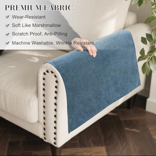Couch Arm Covers Sofa Arm Covers Set of 2, Waterproof Couch Cover Armchair Cover for Recliner, Non Slip Sofa Headrest Covers Armrest Cover Couch Slipcover Protector, Dark Blue - color: Dark Blue