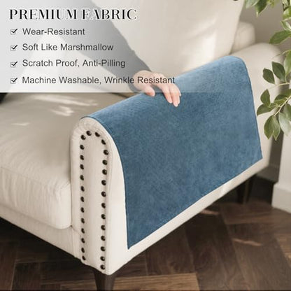 Couch Arm Covers Sofa Arm Covers Set of 2, Waterproof Couch Cover Armchair Cover for Recliner, Non Slip Sofa Headrest Covers Armrest Cover Couch Slipcover Protector, Dark Blue - color: Dark Blue