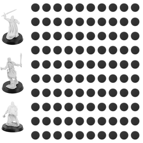 100Pcs 32mm/1.26inch Plastic Model Miniature Bases,4mm/0.16 Thick Circular War Figure Display Stands For Gaming Miniatures or Wargames Role Playing Board Game Figure Toy (100PCS-32mm-Black Round) - color: 100PCS-32mm-Black Round