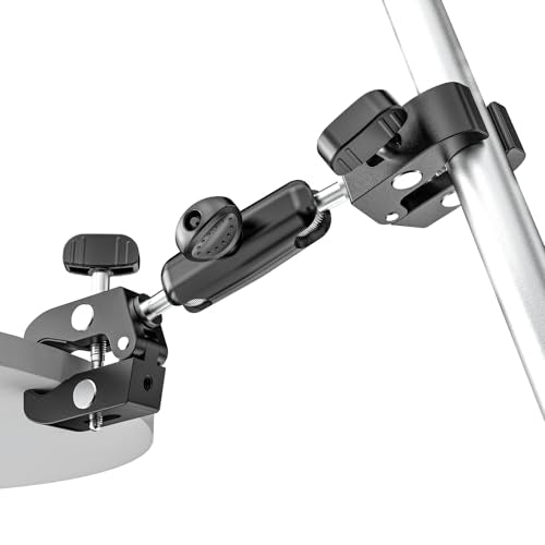 Double Super Clamp Mount with 1/4" Screw Interface [Full Metal] 360° Adjustable Umbrella Clamp for Photo Studio Light Stand, Pole, Cross Bars, Photography Reflector, Handlebar, C Stand, Desk