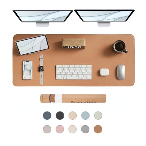 Large Desk Pad Non-Slip Desk Mat Protector for Keyboard Mouse Waterproof Vegan Leather Surface Faux Leather Laptop Mat Smooth Mouse Pad Premium Gift Tube Caramel Brown 47" x 17" - color: Caramel Brown, size: 47" x 17"