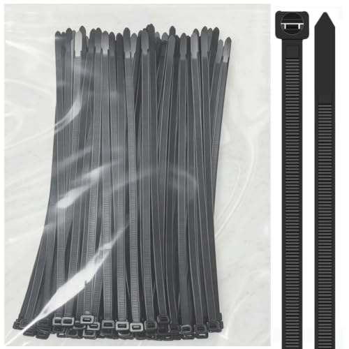 Cable Zip Ties, Heavy Duty Self Locking Zipties, 100 Pack Black 12 Inch 120LB, Nylon Cord Management,Plastic Wire Ties for Office,Home,Garden,Workshop(12"Black-120LB) - size: 12"Black-100PK120LB