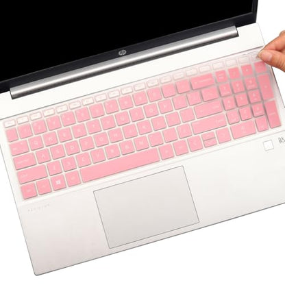 Keyboard Cover for 15.6 17.3 HP Laptop 17-cn 17-cp 15-fc 15-fd 15-eg 15-eh 15-er Series 15-fc0025dx 15-fc0093dx 15-fd0083wm 15-fd0107dx 15t-fd000/fd100 15t-eg300 17t-cn300/cn400 17-cn 17z-cp-Palepink - color: Palepink(Regular Letters)