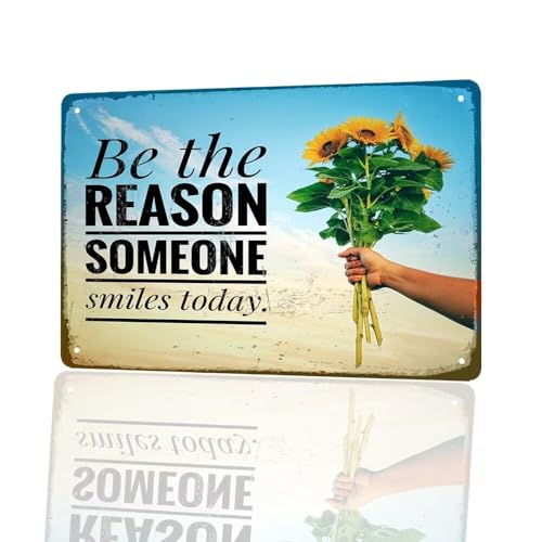 Be the reason someone smiles today, 8"x12" Vintage Inspirational quotes, Wall Decor for Girls Rooms, Teachers, Classroom Home Office School Decor, Teens Encouragement Gift Motivational Posters - color: Be the reason someone smiles today