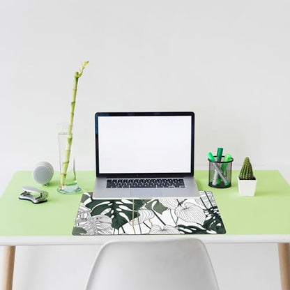 Tropical Leaf Desk Mat Large Mouse Pad Gaming Mousepad 31.5 x 15.8 in | Desk Pad for Keyboard and Mouse, Large Non-Slip Rubber Base Mousepad Desk Mat with Stitched Edges for Gaming Office - color: Tropical Leaf