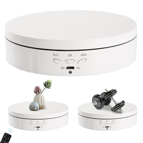 Rotating Display Stand 5.7'' Turntable Stand White Telecontroller Spinning Stand for Product Shows