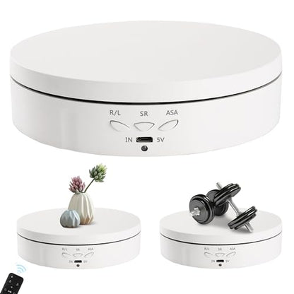 Rotating Display Stand 5.7'' Turntable Stand White Telecontroller Spinning Stand for Product Shows