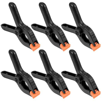 Ymapinc 6Pcs Black Plastic Balloon Arch Clips, 3.5 inch Anti-Slip Spring Clamps for Balloon Arch Backdrop Clamp Heavy Duty Clamps for Backdrop Curtain Photo Prop