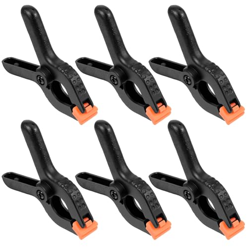 Ymapinc 6Pcs Black Plastic Balloon Arch Clips, 3.5 inch Anti-Slip Spring Clamps for Balloon Arch Backdrop Clamp Heavy Duty Clamps for Backdrop Curtain Photo Prop