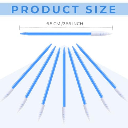 Chinco 200 Pcs Cleaning Swabs 2.56 Inch Sponge Tip Swabs Sticks for Printer Heads, Scanners, Camera Lenses, Chip Hard Disk Industries, Optical Lenses and Optical Equipment Makeup(Deep Blue) - color: Deep Blue