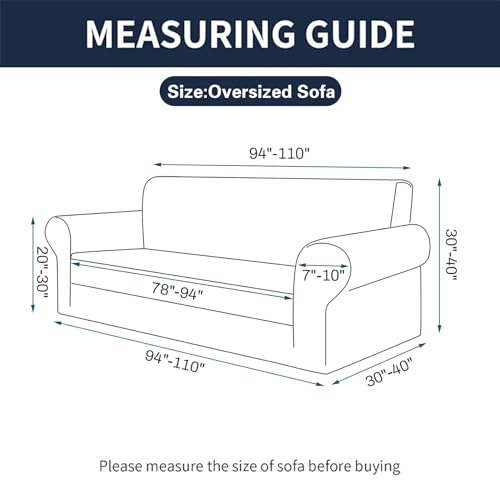 Cupuamon 2026 New Stretch Oversized Sofa Slipcovers Couch Sofa Cover for 4 Seater Furniture Protector Covers with Elastic Bottom Jacquard Fabric Small Checks for Pets, Kids - Golden - color: Golden, size: Oversized Sofa