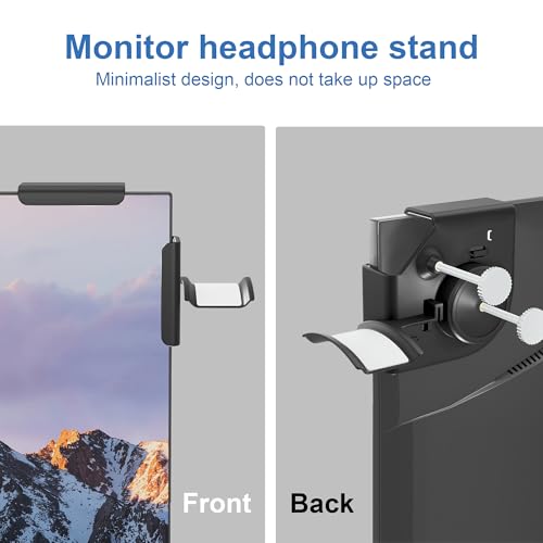 Headphone Holder for Screen, Plastic Headphone Stand, Headset Stand Suitable for AirPods Max, Sony, Bose, Beats and More (black)