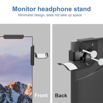 Headphone Holder for Screen, Plastic Headphone Stand, Headset Stand Suitable for AirPods Max, Sony, Bose, Beats and More (black) - color: black