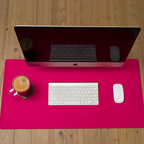 Felt Desk Pad- 31x16 with Non-Slip Backing (Fuchsia) - color: Fuchsia