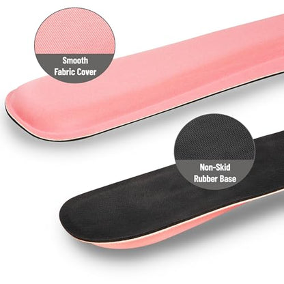 Mind Reader Ergonomic Wrist Rest Set, Keyboard and Mouse Support with Memory Foam, Non-Slip Base, Office and Gaming, Pink - size: Single Pink
