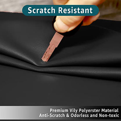 Premium Headrest Cover for Recliner Chair, Flame Retardant Faux Leather Recliner Headrest Protector, Wear Resistant Recliner Headrest Cover for Office Chair Theater Seat, 16W*27L, Black - color: Black