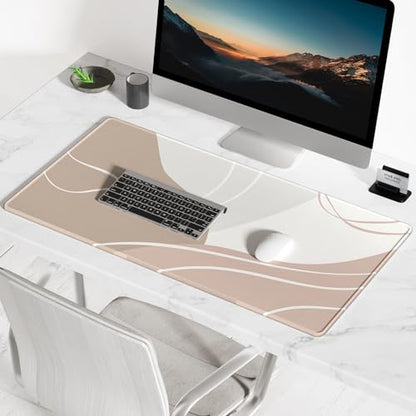 BOSOBO Large Mouse Pad, Desk Mat, XXL Gaming & Keyboard Mat, Desktop Full Cover 31.5 x 11.8 Inches, Modern Abstract Lines - color: Art Modern Abstract Lines, size: XL - 31.5 x 11.8 Inches