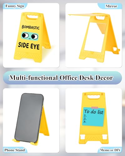 Funny Desk Shelf Decor, Bombastic Side Eye Mini Desk Sign | Bombastic Side Eye Sign, Funny Shelf Sign, Home Office Decor, Mini Desk Sign - style: Bombastic Side Eye