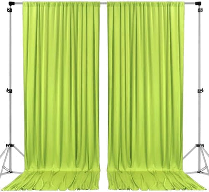 AK TRADING CO. 10 feet x 8 feet Polyester Backdrop Drapes Curtains Panels with Rod Pockets - Wedding Ceremony Party Home Window Decorations - Light Green, 2 Pack - color: Light Green