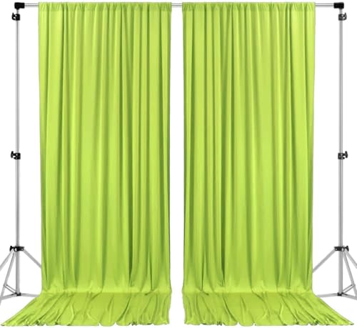 AK TRADING CO. 10 feet x 8 feet Polyester Backdrop Drapes Curtains Panels with Rod Pockets - Wedding Ceremony Party Home Window Decorations - Light Green, 2 Pack - color: Light Green