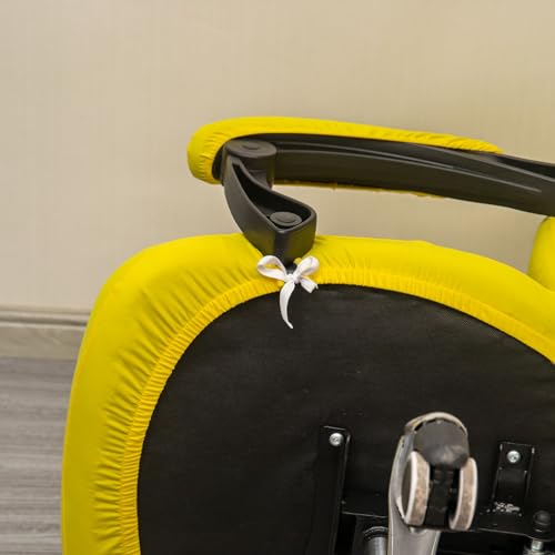 Melaluxe Office Chair Cover with Arm Covers - Universal Stretch Desk Chair Cover, Computer Chair Slipcovers (Size: L) - Yellow - color: Yellow, size: Large with Arm Cover