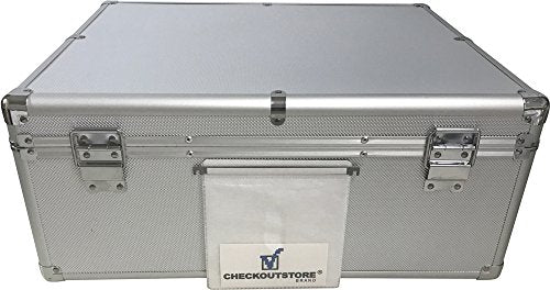 CheckOutStore (1) Aluminum CD/DVD Media Hanging Sleeves Storage Box (Silver/Holds 600 Discs) - color: Silver
