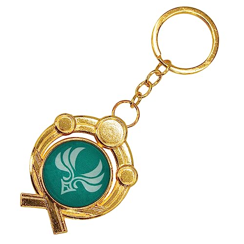 Impact Videogame Colorful Lanyard Keychains Stickers - color: Inazuma Anemo